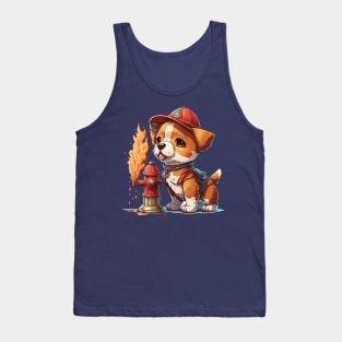 Firefighter dog of the fire hydrant Tank Top